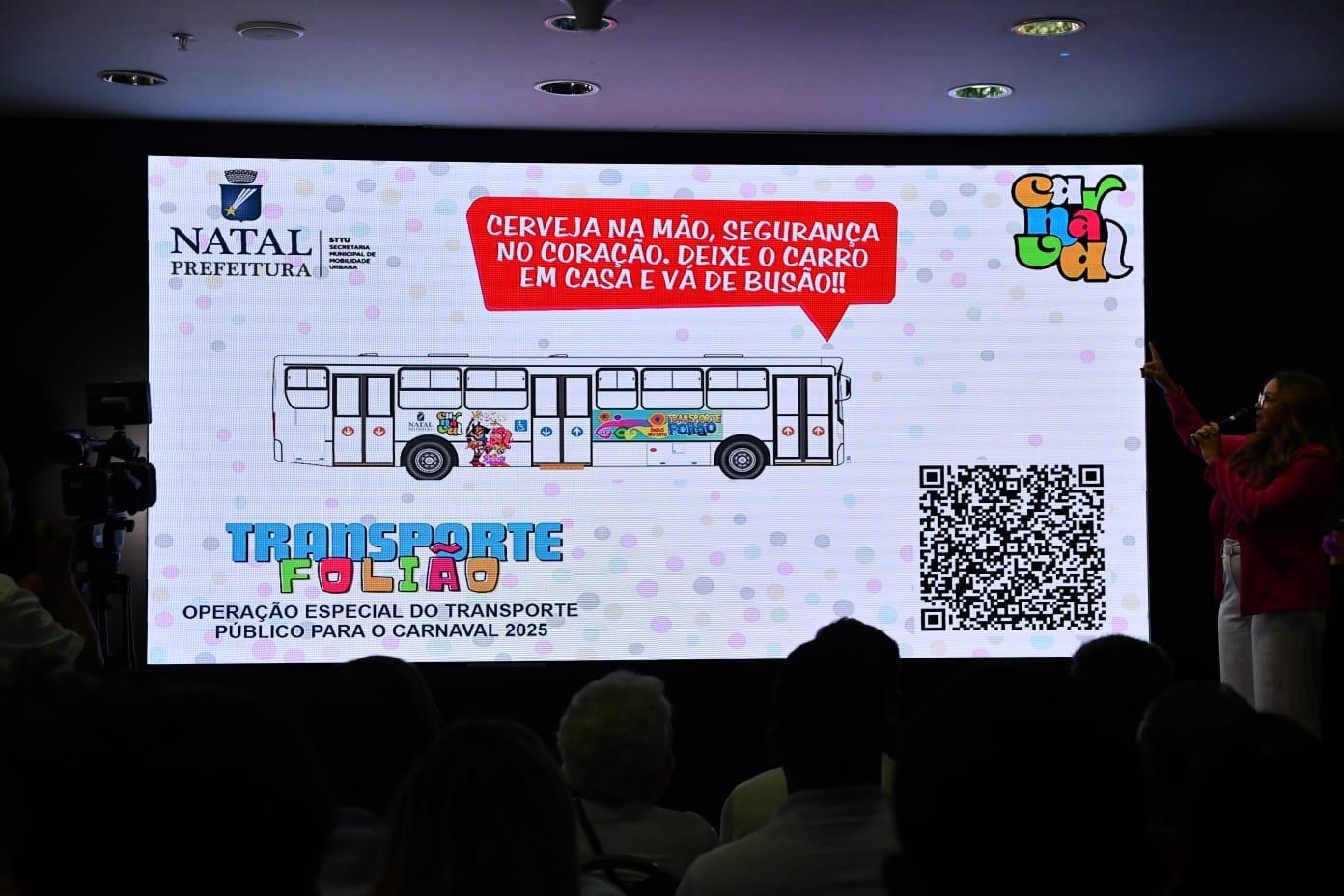 PREFEITURA DO NATAL OFERECE TRANSPORTE GRATUITO NO CARNAVAL 2025