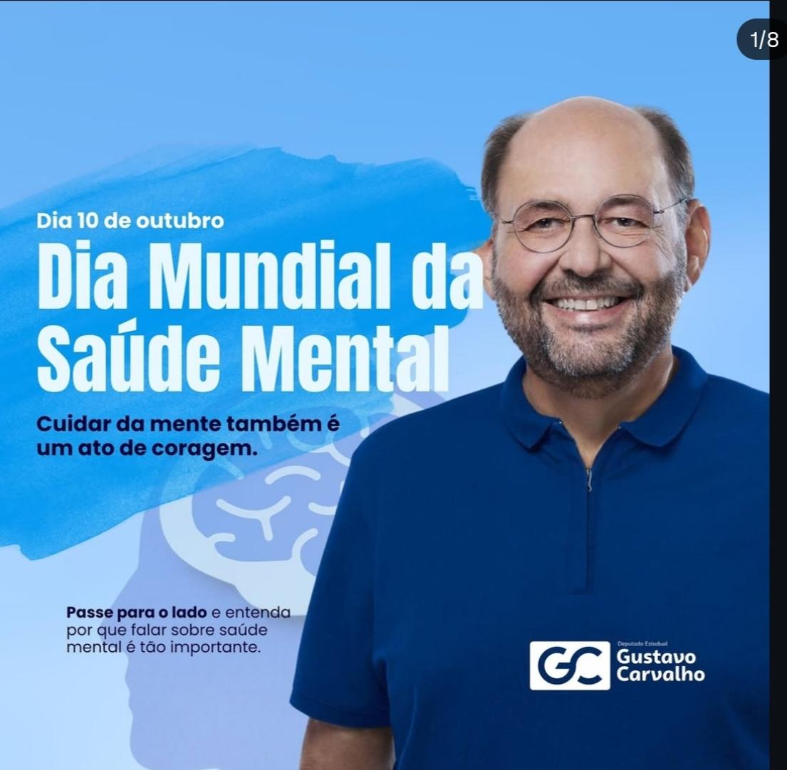 Deputado Estadual Gustavo Carvalho destaca a importância do Dia Mundial da Saúde Mental