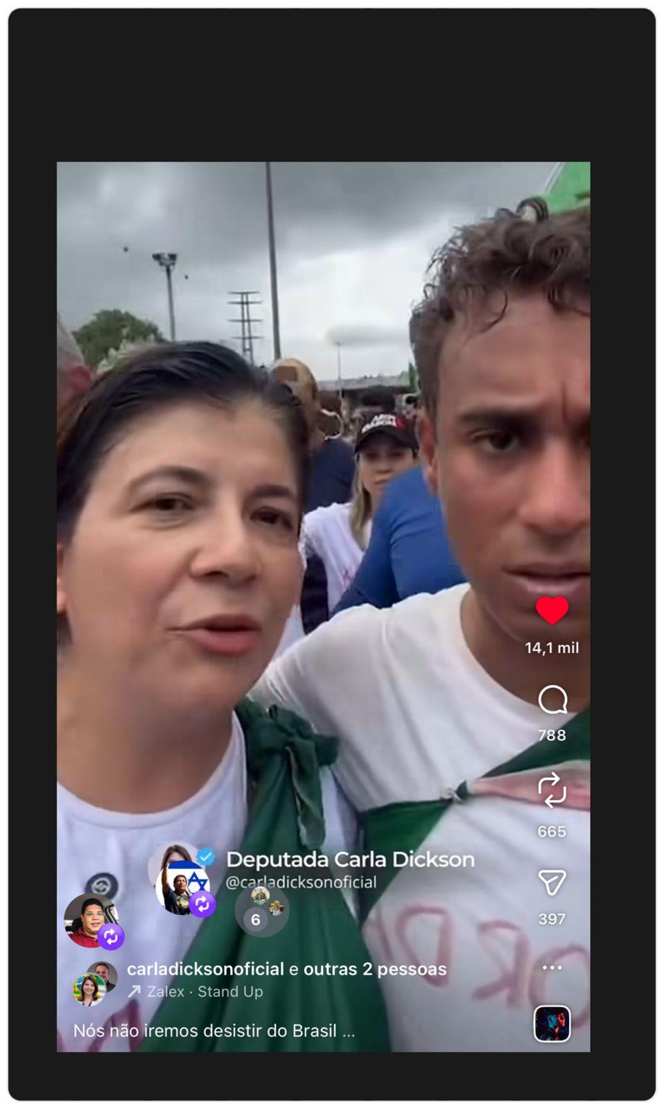 Carla Dickson assume o protagonismo feminino conservador e representa o RN na caminhada de Nikolas Ferreira, em Brasília