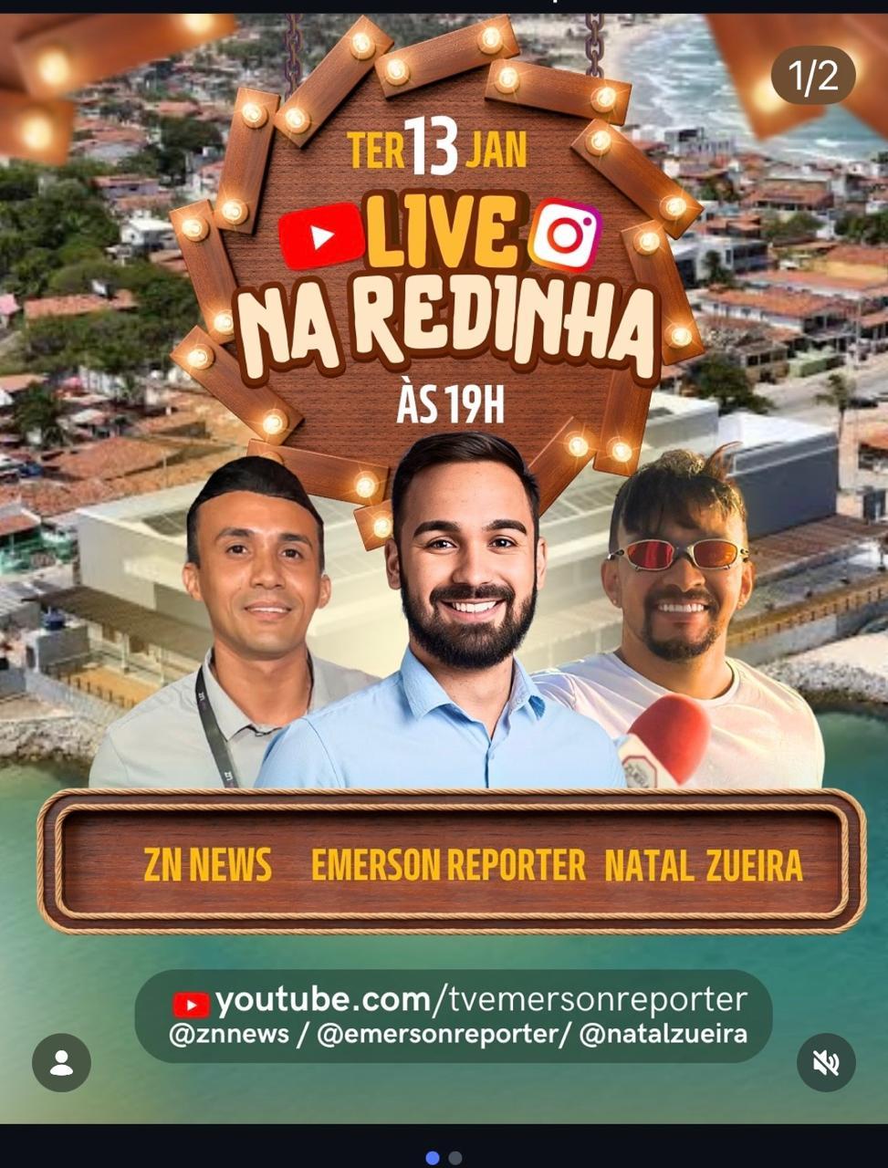 Redinha vira palco de transmissão ao vivo com resenha, música e clima raiz do litoral