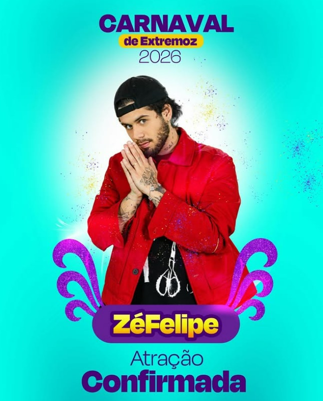 Zé Felipe é a primeira atração confirmada para o Carnaval de Extremoz 2026